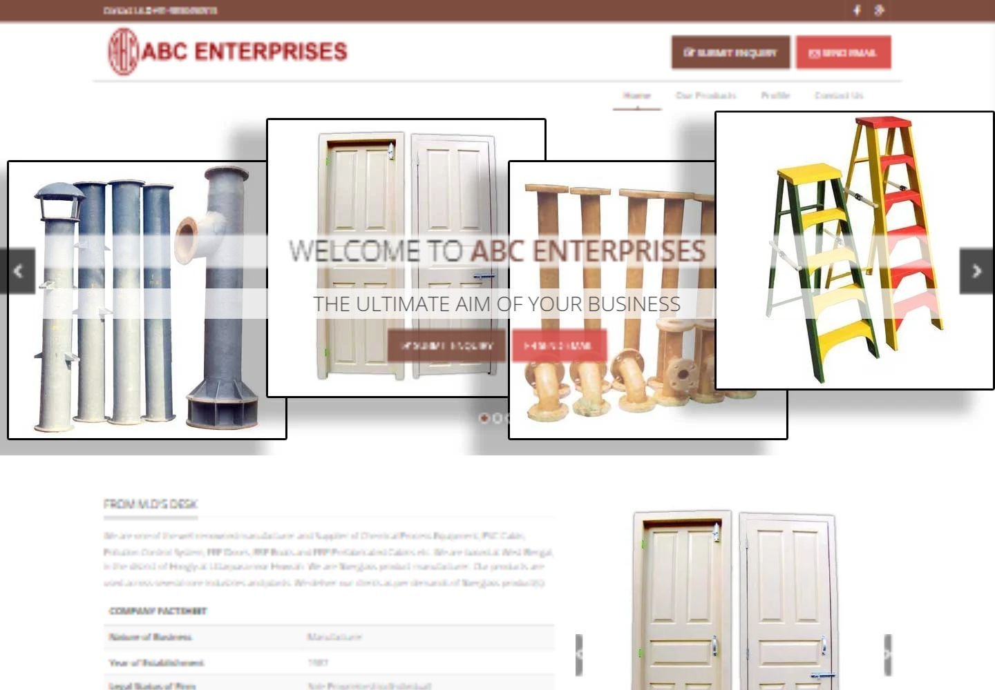 ABC Enterprises Online homepage screenshot