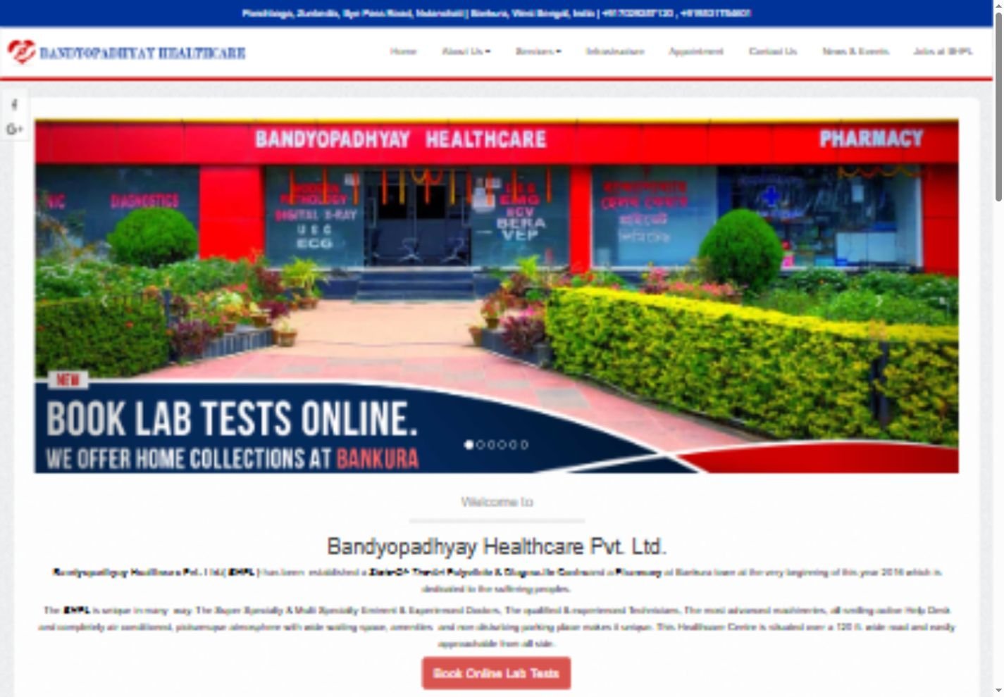 Bandyopadhyay Healthcare homepage screenshot