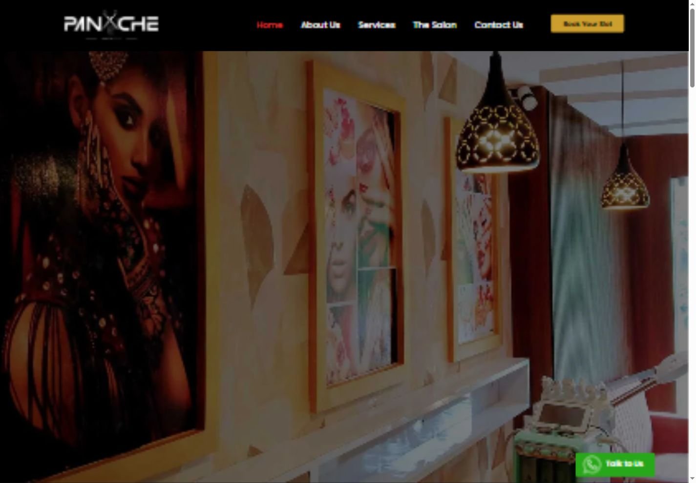 Panache Salon homepage screenshot