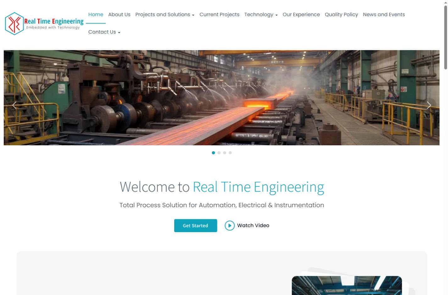 Real Time Engineering Pvt. Ltd. homepage screenshot